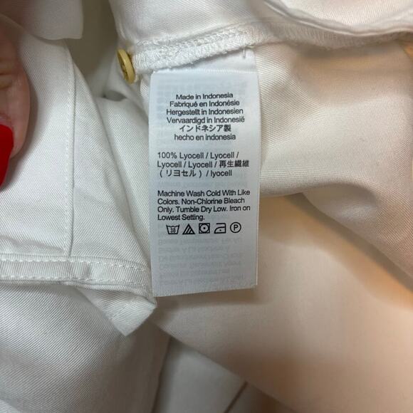 NWT Women’s Relaxed Dolman Button-Up Shirt White Tencel Size S - Picture 7 of 7